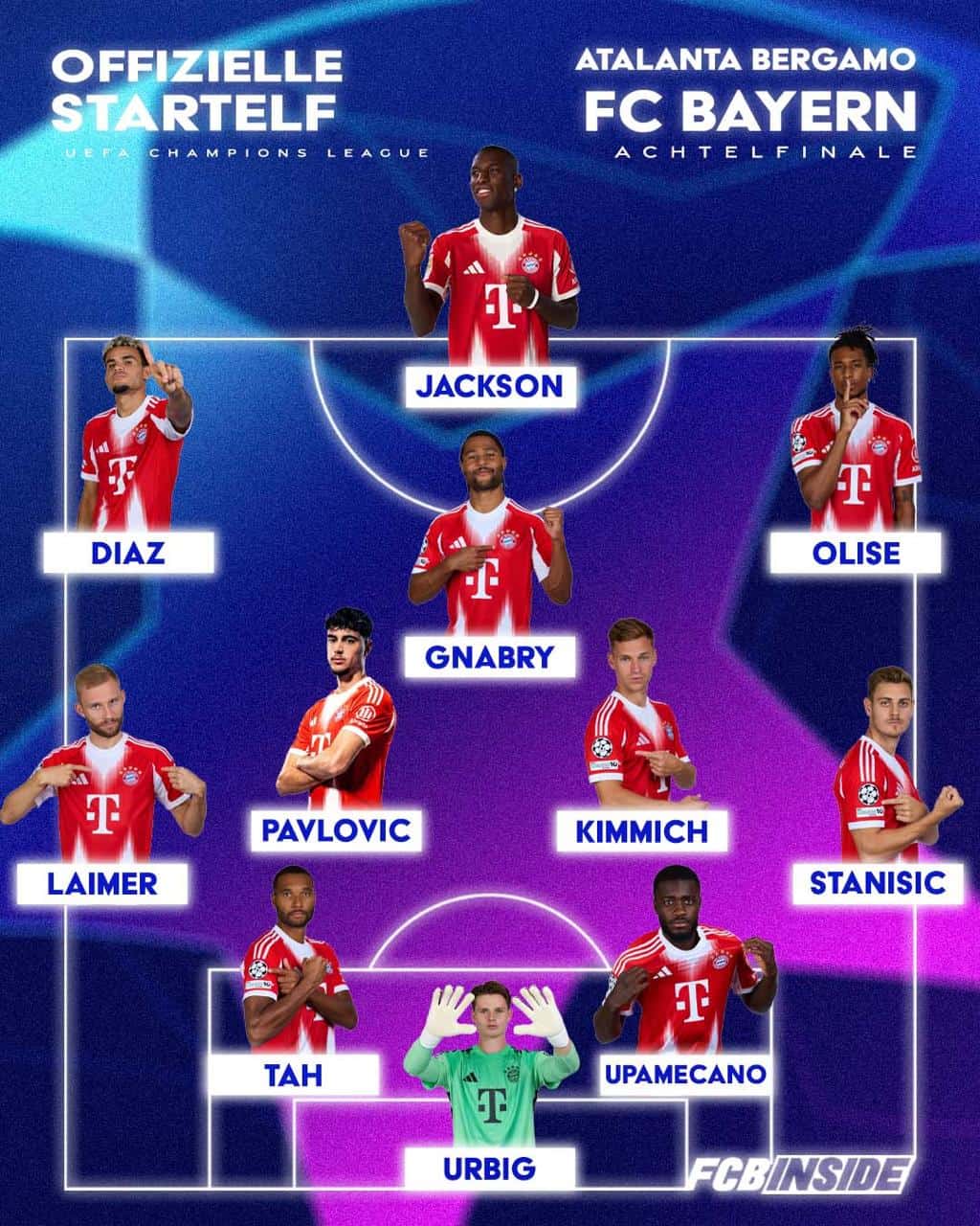 Bayern-Aufstellung gegen Bergamo